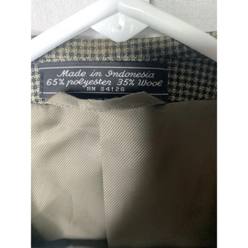 Mens L 42 Bert‎ Pulitzer Wool Polyester Blend Sports Coat Blazer Houndstooth